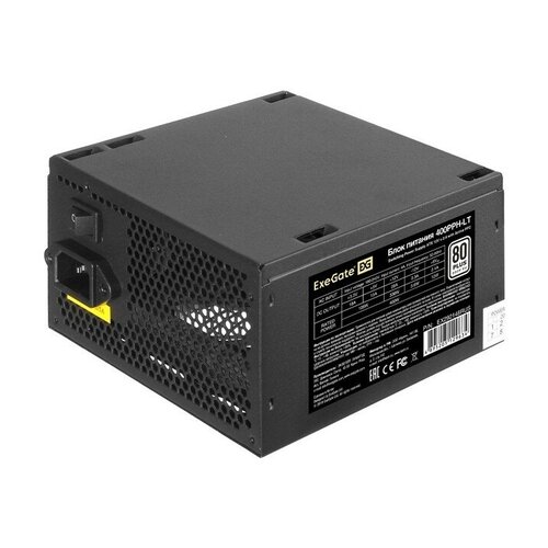 EXEGATE   EX292148RUS-OEM   400W 80 PLUS 400PPH-LT-OEM ATX, APFC,  82% 80 PLUS , 12cm fan, 24pin, 4+4 pin, PCIe, 5xSATA,