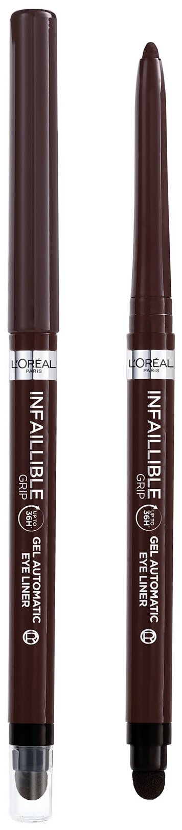 L'Oreal Paris Автоматический гелевый карандаш для глаз Infaillible Grip, оттенок brown denim