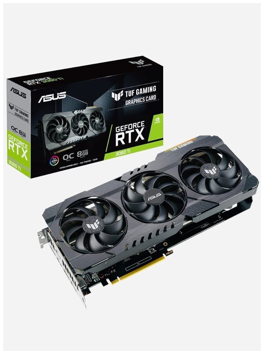 Новая Видеокарта ASUS TUF Gaming GeForce RTX 3060 Ti V2 OC 8GB msi zotac strix