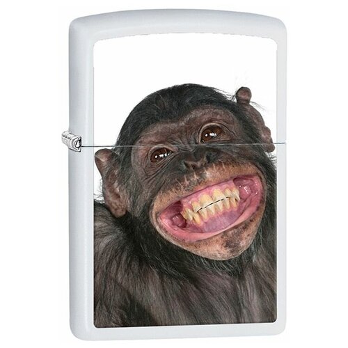 Зажигалка бензиновая Zippo 28661 Monkey Grin White Matte