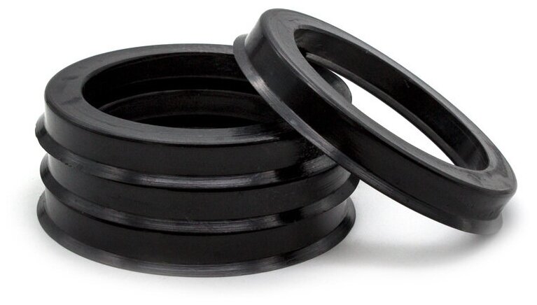 Центровочные кольца для дисков автомобильные проставки колесные высококачественный пластик 750х571 BLACK 4 шт