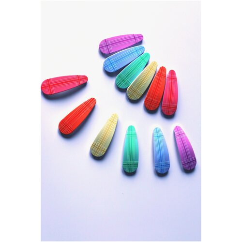 Заколки клик-клак HairStyle 6 цветов, 12 шт.