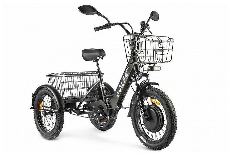 Электровелосипед GREEN CITY e-ALFA Trike (Трицикл GREEN CITY e-ALFA Trike, Черный-2515, 023322-2515)