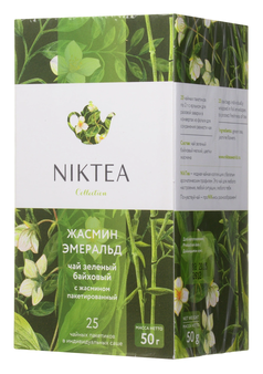 Чай Nikteа Jasmine Emerald/ Жасмин Эмеральд, чай зеленый с жасмином пакетированный, 25 п х 2 г - фотография № 6