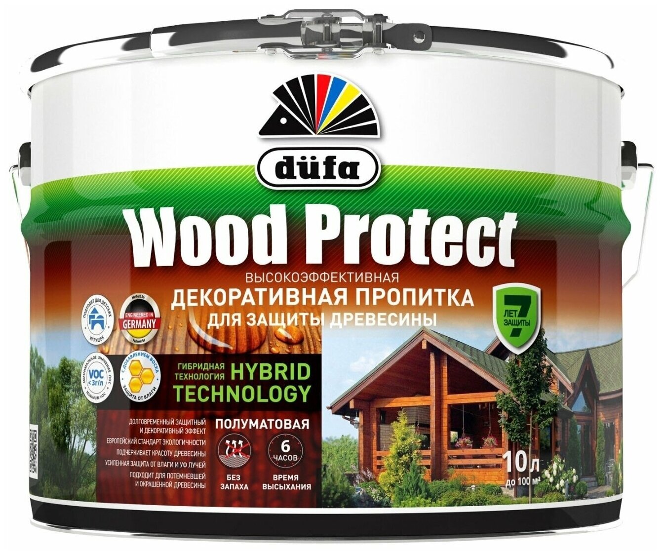 Декоративная пропитка для наружных и внутренних работ Dufa Wood Protect сосна 9л.