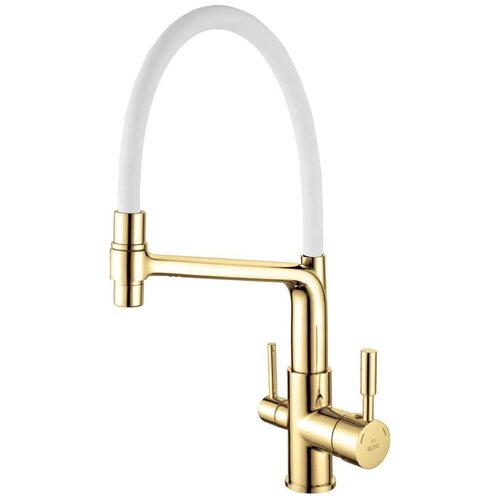 Смеситель для кухни (мойки) Rose R658 золото/белый