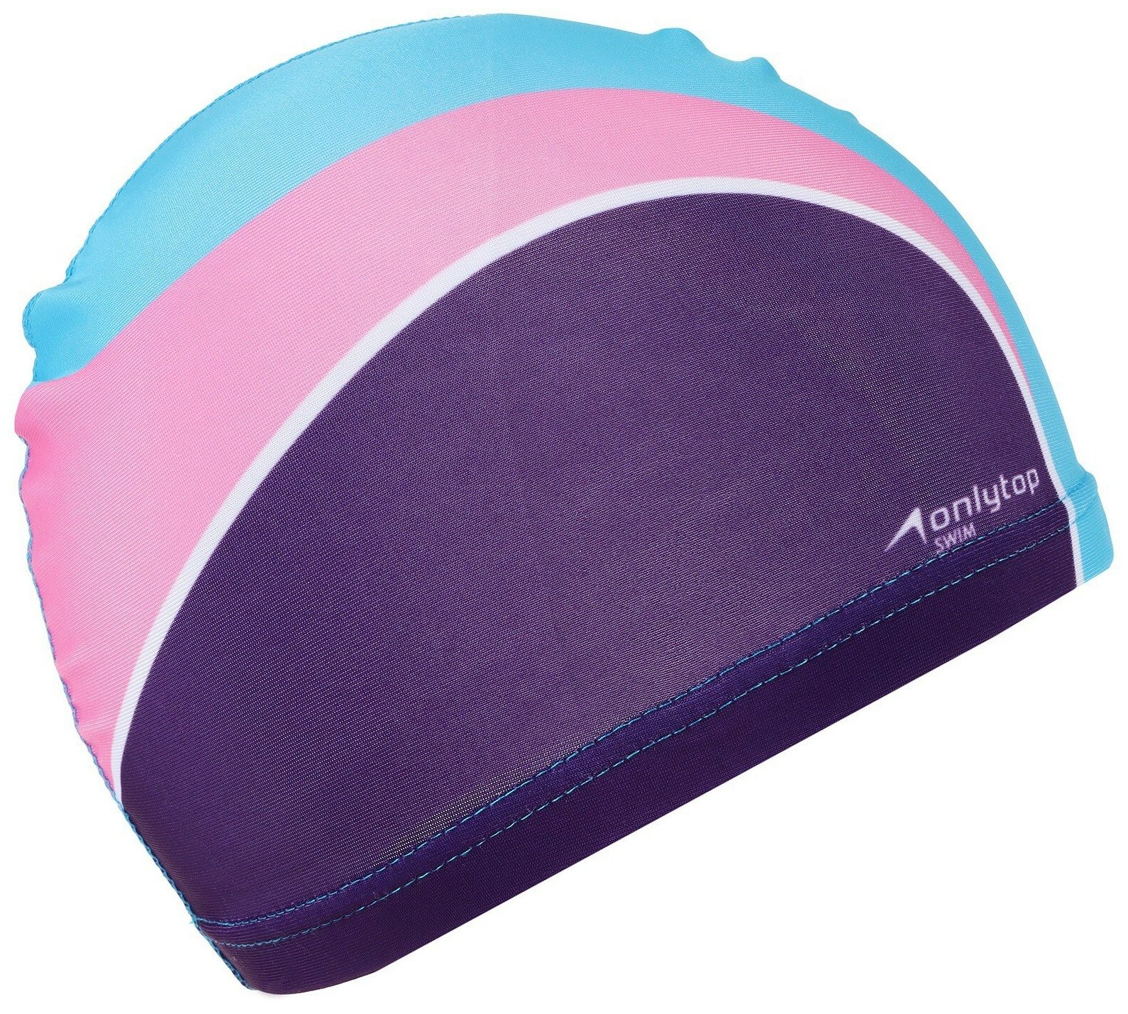 Шапочка для плавания ONLYTOP, детская, обхват головы 46-52 см, цвет фиолетовый, розовый, голубой
