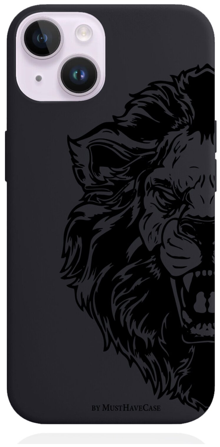Черный силиконовый чехол MustHaveCase для iPhone 14 Король Лев для Айфон 14