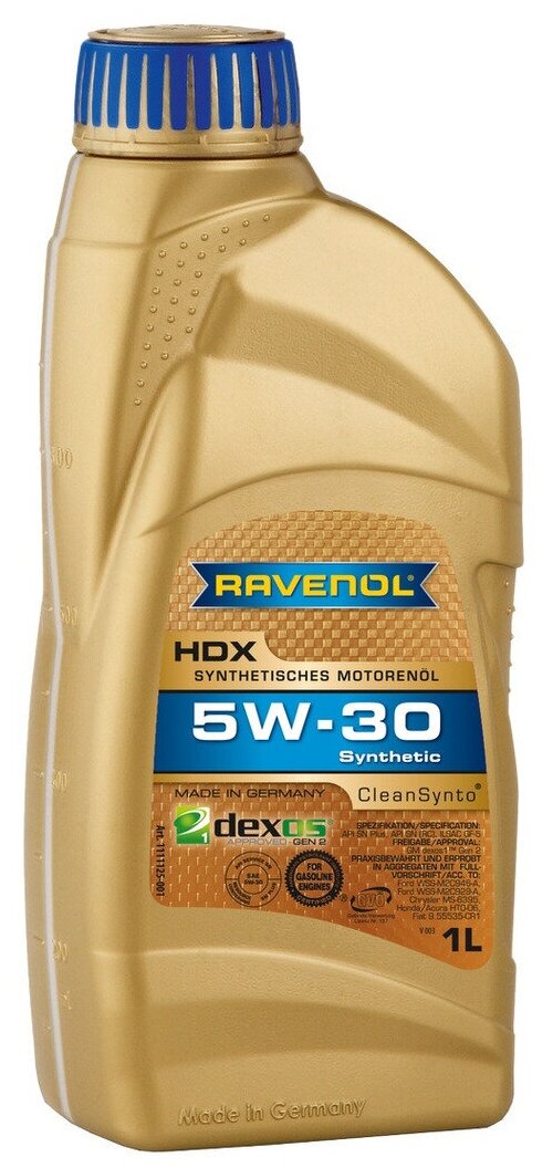 Синтетическое моторное масло RAVENOL HDX SAE 5W-30, 1 л, 1 л