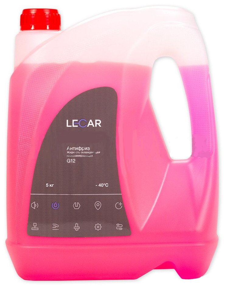 Антифриз LECAR G12 (красный) 5 кг канистра