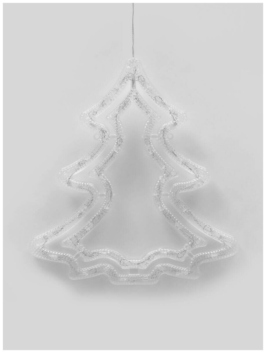 ULD-H3543-070/STA WHITE IP20 XMAS TREE Фигура светодиодная Ёлочка, 35х43 см. Подвесная. 70 светодиодов. Белый свет. Провод прозрачный. TM . Uniel - фото №3