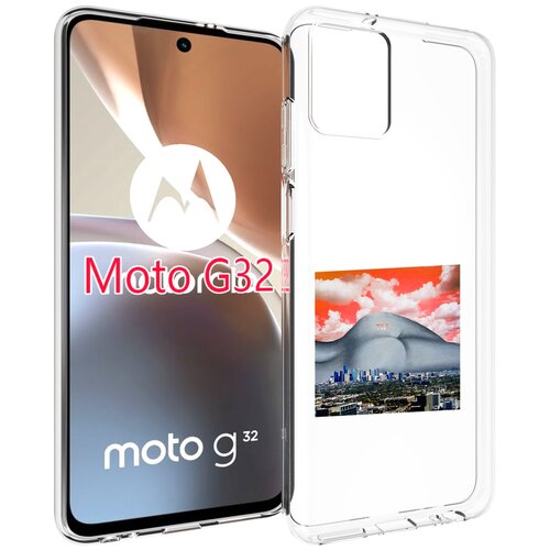 Чехол MyPads город с девушкой на фоне для Motorola Moto G32 задняя-панель-накладка-бампер