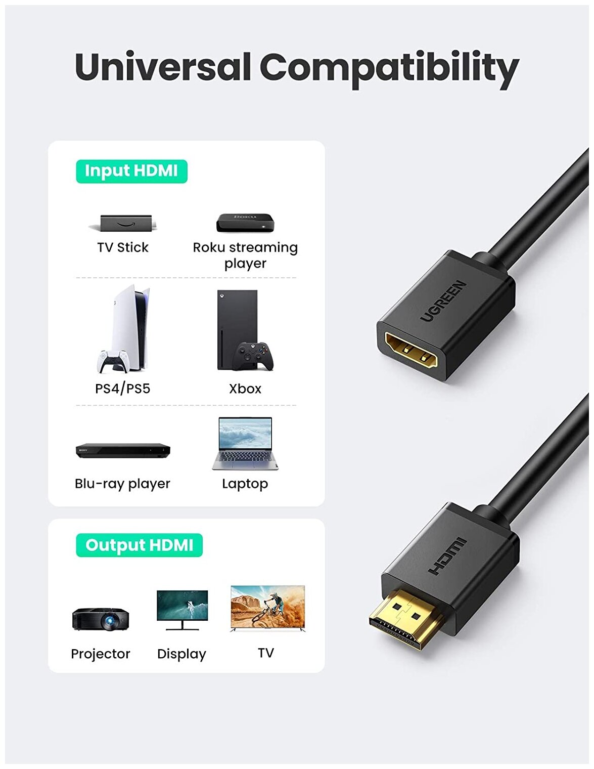 Кабель интерфейсный HDMI-HDMI UGREEN - фото №7