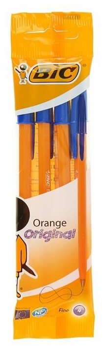 Шариковая ручка BIC Orange Original Fine, синий, 4 шт. (8308521) - фото №14