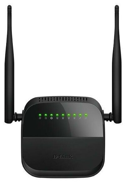 Беспроводной маршрутизатор ADSL D-Link DSL-2750U/R1A 802.11bgn 300Mbps 2.4 ГГц 4xLAN LAN черный