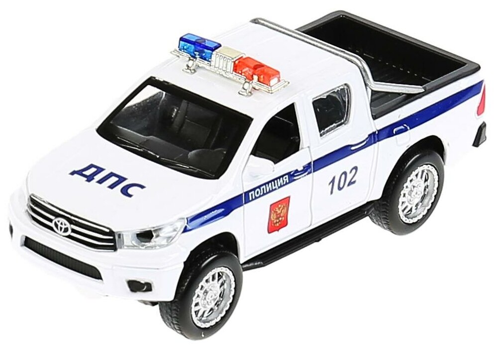Модель машины Технопарк Toyota Hilux, Полиция, инерционная HILUX-12SLPOL-WH