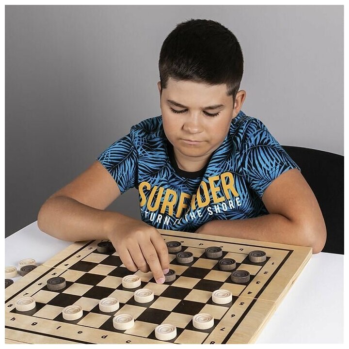 Семейные турнирные настольные развивающие игры для детей шашки деревянные со 100 клеточной доской 400*210*35