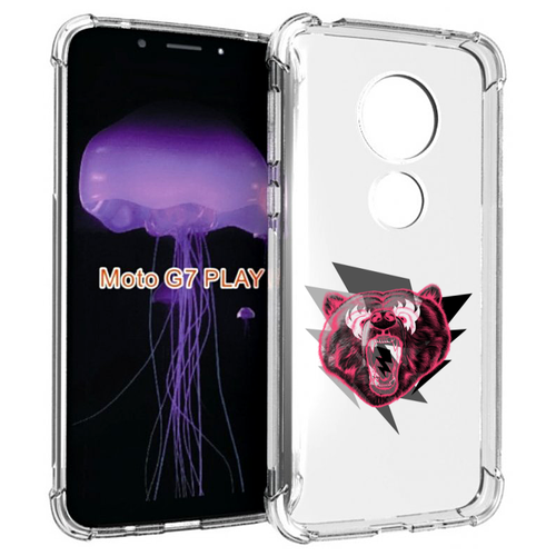 Чехол MyPads грозовой медведь для Motorola Moto G7 Play задняя-панель-накладка-бампер