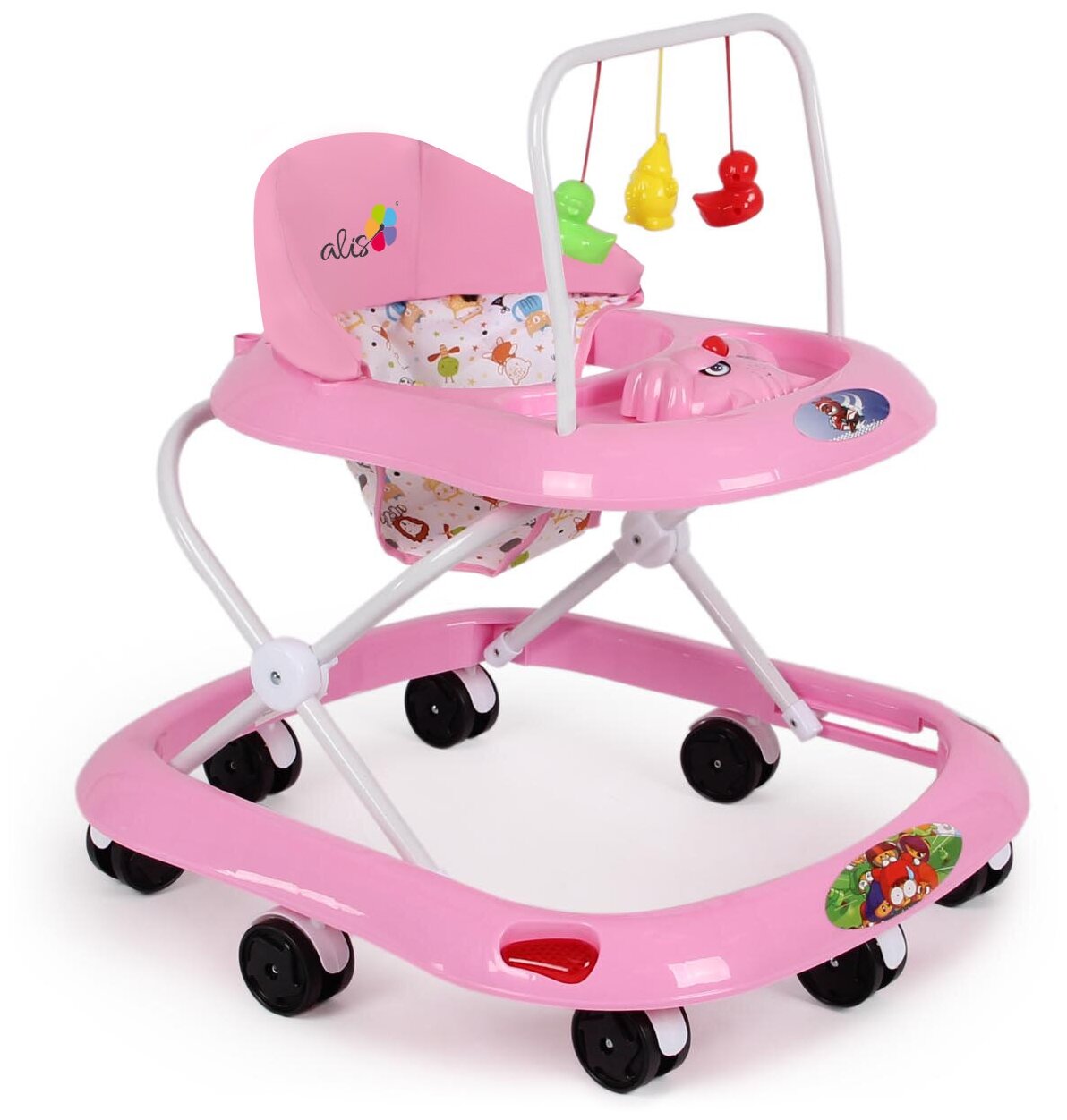 Ходунки Alis Маленький водитель, 8 колес, музыка, игрушки, розовый