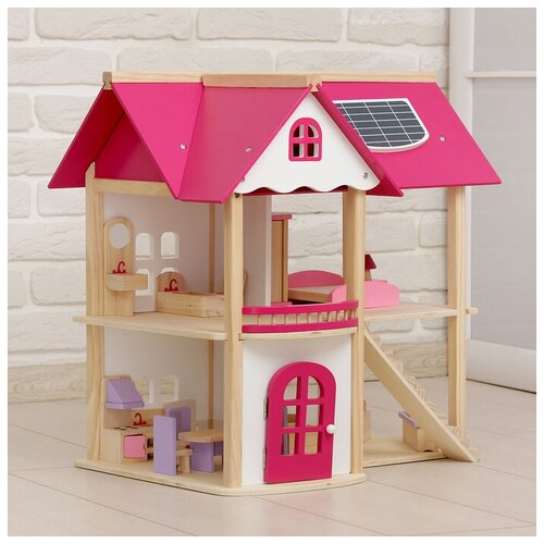 фото Кукольный домик "розовое волшебство", с мебелью нет бренда