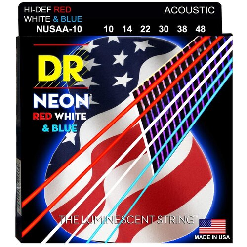 DR NUSAA-10 HI-DEF NEON Струны для акустической гитары струны для акустической гитары dr string nusaa 10