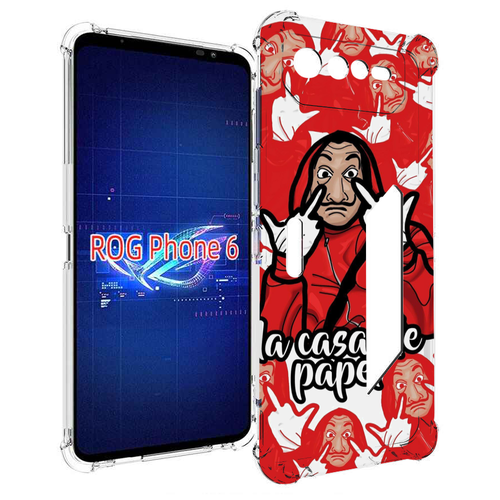 Чехол MyPads комикс-бумажный-дом для Asus ROG Phone 6 задняя-панель-накладка-бампер