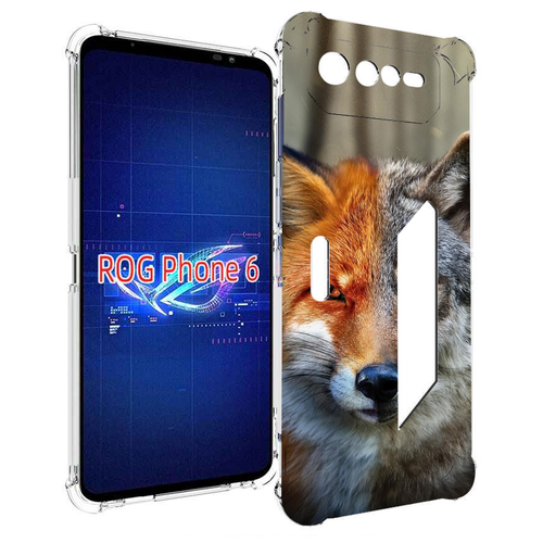 Чехол MyPads волк-лиса для Asus ROG Phone 6 задняя-панель-накладка-бампер чехол mypads лиса с шарфом для asus rog phone 6 задняя панель накладка бампер