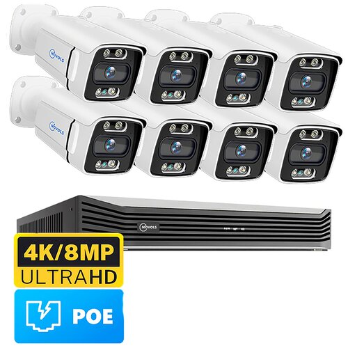 Комплект видеонаблюдения 4К 8 IP камер. Smart-VN001