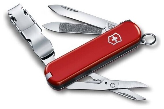 Нож-брелок Victorinox NailClip 580, 65 мм, 8 функций, красный (0.6463)