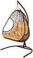 Кресло подвесное Bigarden "Primavera", коричневое, со стойкой, коричневая подушка (чехол в подарок)