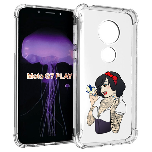 Чехол MyPads принцесса-тату женский для Motorola Moto G7 Play задняя-панель-накладка-бампер