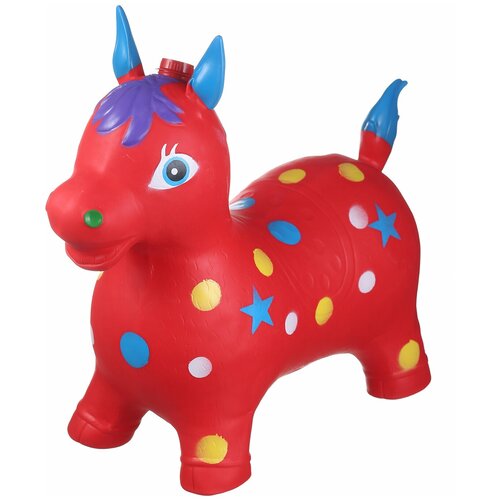 Надувная лошадка попрыгун музыкальная красная / детский прыгунок / попрыгун для детей музыкальная развивающая игрушка веселая мелодия 3