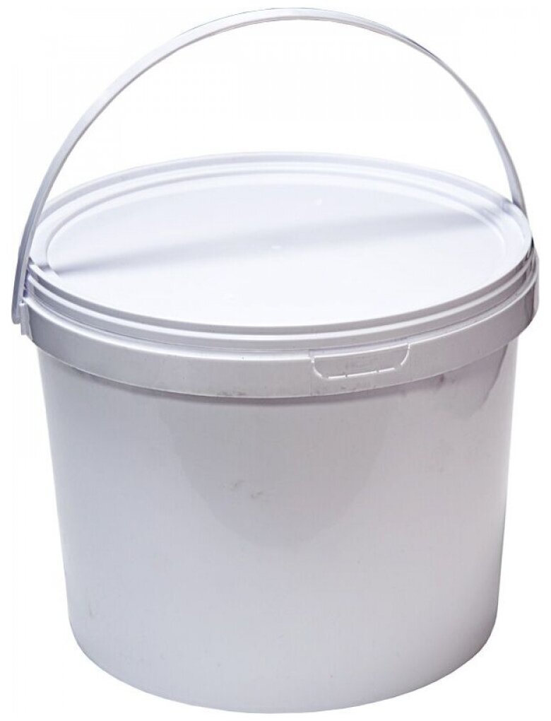 фото Тара. ру Ведро п/п 11,5л круглое белое с белой крышкой с пластиковой ручкой 03264