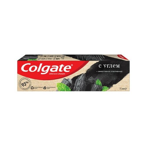 Зубная паста Colgate 75 мл Naturals Эффективное отбеливание с Углем с натуральными ингредиентами