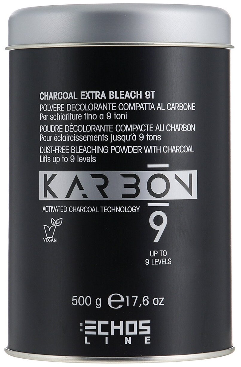 Порошок KARBON 9 для осветления волос ECHOS LINE до 9 тонов угольный 500 г
