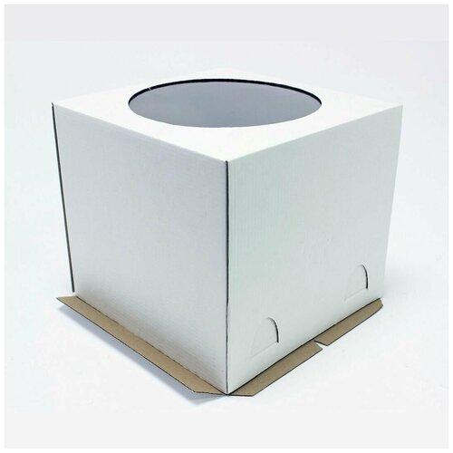 Короб картонный белый С окном 300х300х300 мм. Pasticciere. 1 шт.