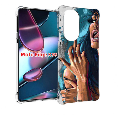 Чехол MyPads Девушка-нарисованная-дерзкая женский для Motorola Moto Edge X30 задняя-панель-накладка-бампер