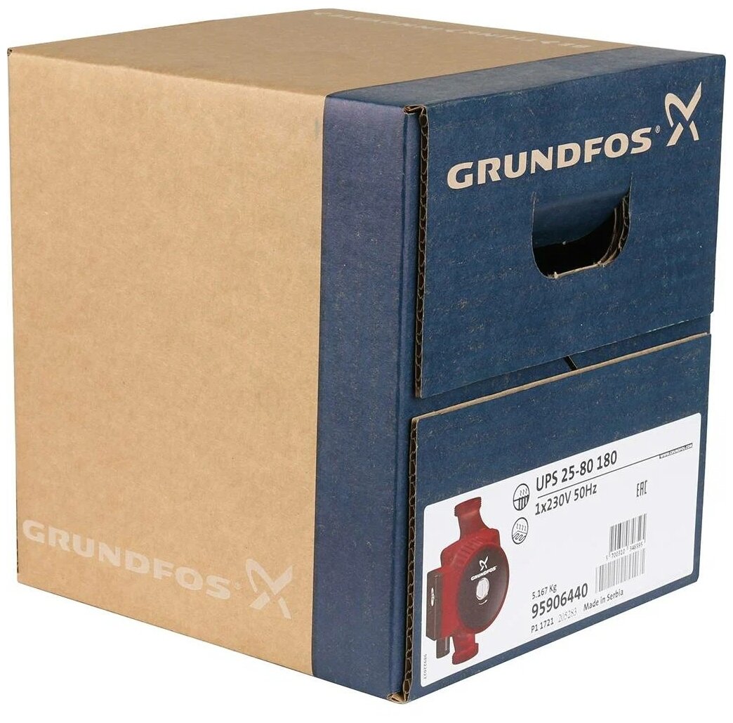 Циркуляционный насос Grundfos UPS 25-80 180 - фото №16