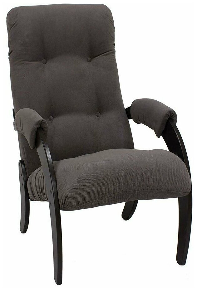 Кресло для отдыха Модель 61 цвет Венге, ткань Verona Antrazite Grey