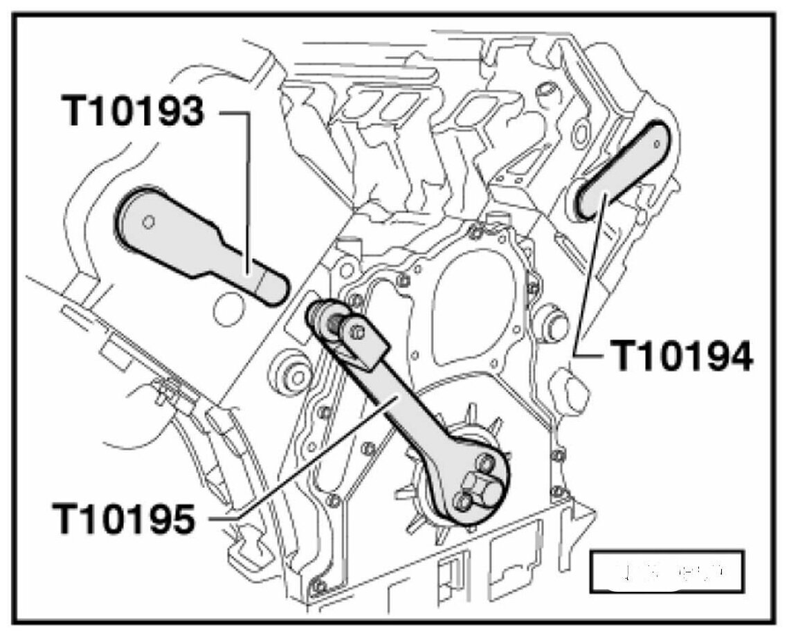 Полный набор фиксаторов для ГРМ VW T5&Touareg 2.54.9 TDI V10 AIST - фото №4