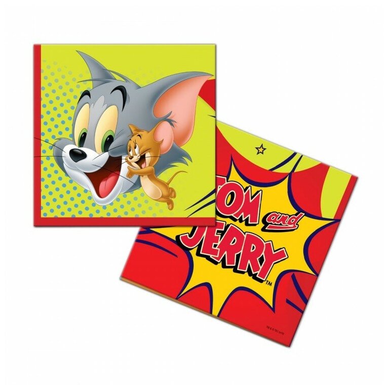 Tom&Jerry. Салфетки бумажные трехслойные-2, 33*33 см, 12 шт