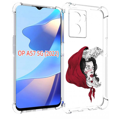 Чехол MyPads Красная шапочка и волк женский для OPPO A57 5G(2022) задняя-панель-накладка-бампер