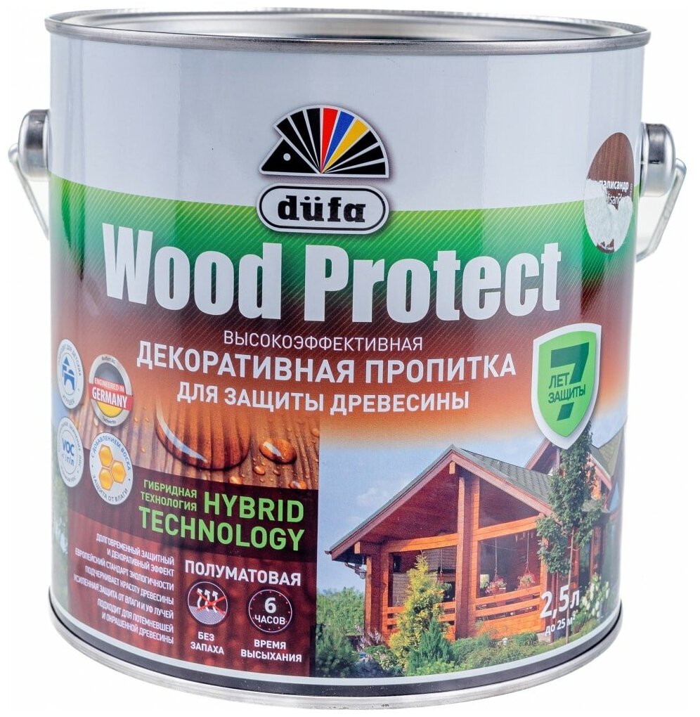 Пропитка защитная Wood Protect палисандр 25 л Dufa Н0000006651