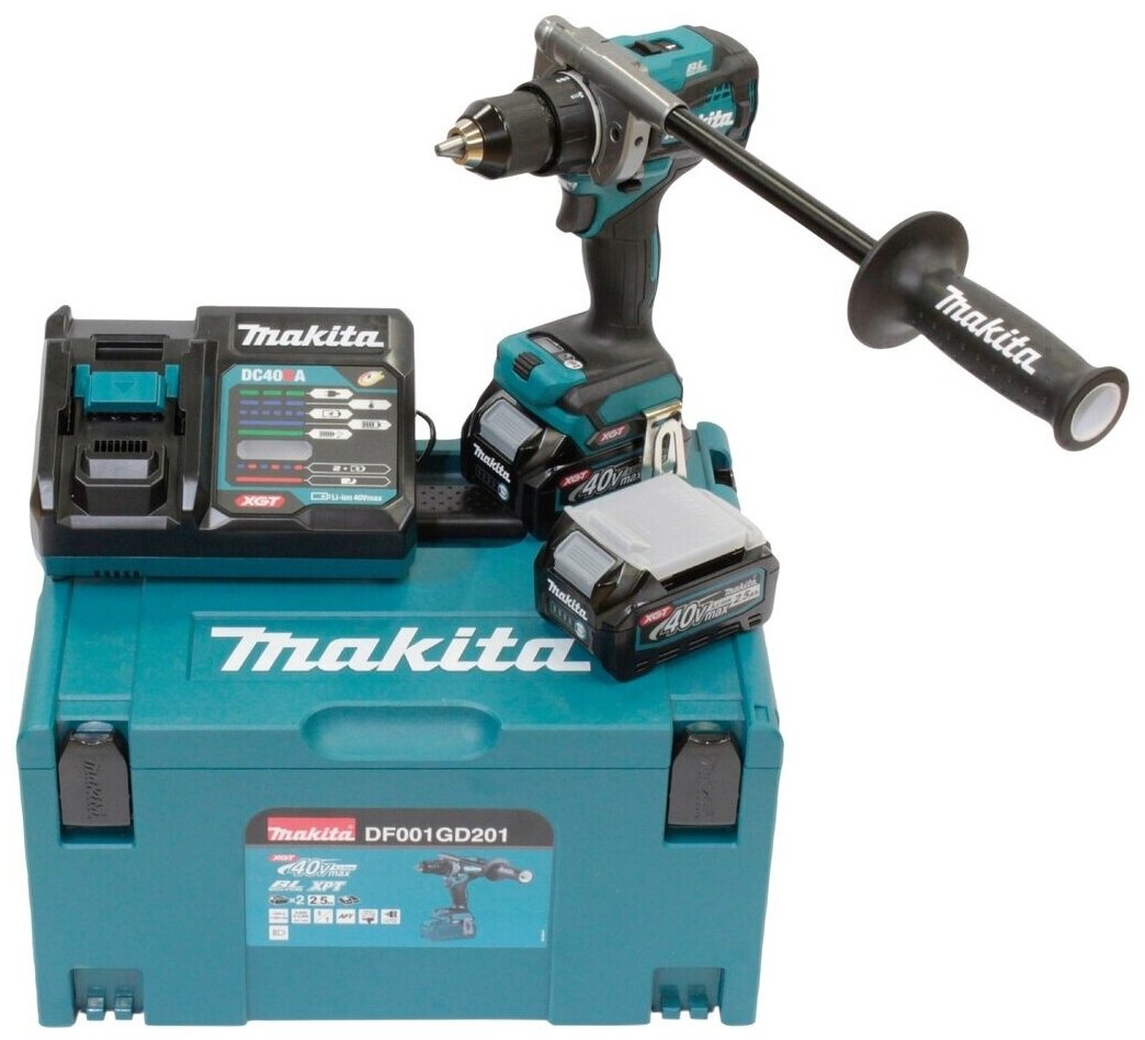 Аккумуляторная дрель-шуруповерт Makita DF001GD201 XGT BL 140/68Нм 2*2,5Ач - фото №1