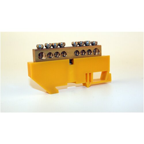 Комплект для электрощитка( Шины нулевые на синем и желтом DIN-изоляторе SEAMARK 8x12-8 отверстия