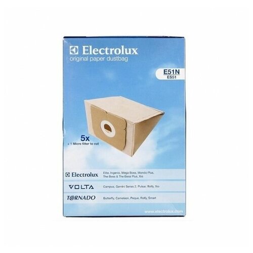 9001955807 Мешок-пылесборник E51N для пылесоса Electrolux мешки для пылесоса electrolux z 209 mondo z 5105 5106 5115 5116 b the boss z 3105 3106 3115 3116 the boss z 4105 4116