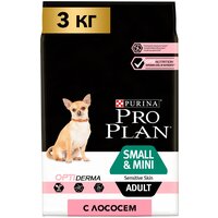 Корм Pro Plan Optiderma для взрослых собак мелких и карликовых пород с чувствительной кожей с лососем 3 кг