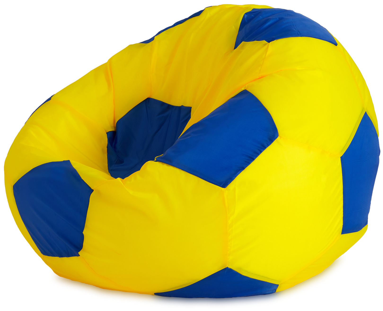 Кресло-мешок «Мяч», XL, оксфорд, Желтый и синий - фотография № 3