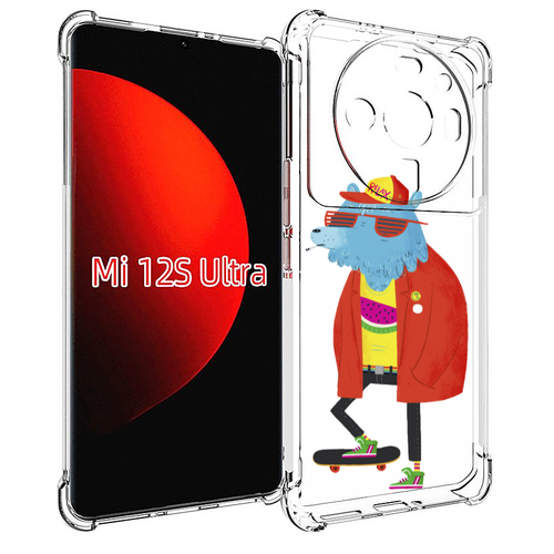 Чехол MyPads медведь на скейте для Xiaomi 12S Ultra задняя-панель-накладка-бампер чехол mypads медведь в шапке для xiaomi 12s ultra задняя панель накладка бампер