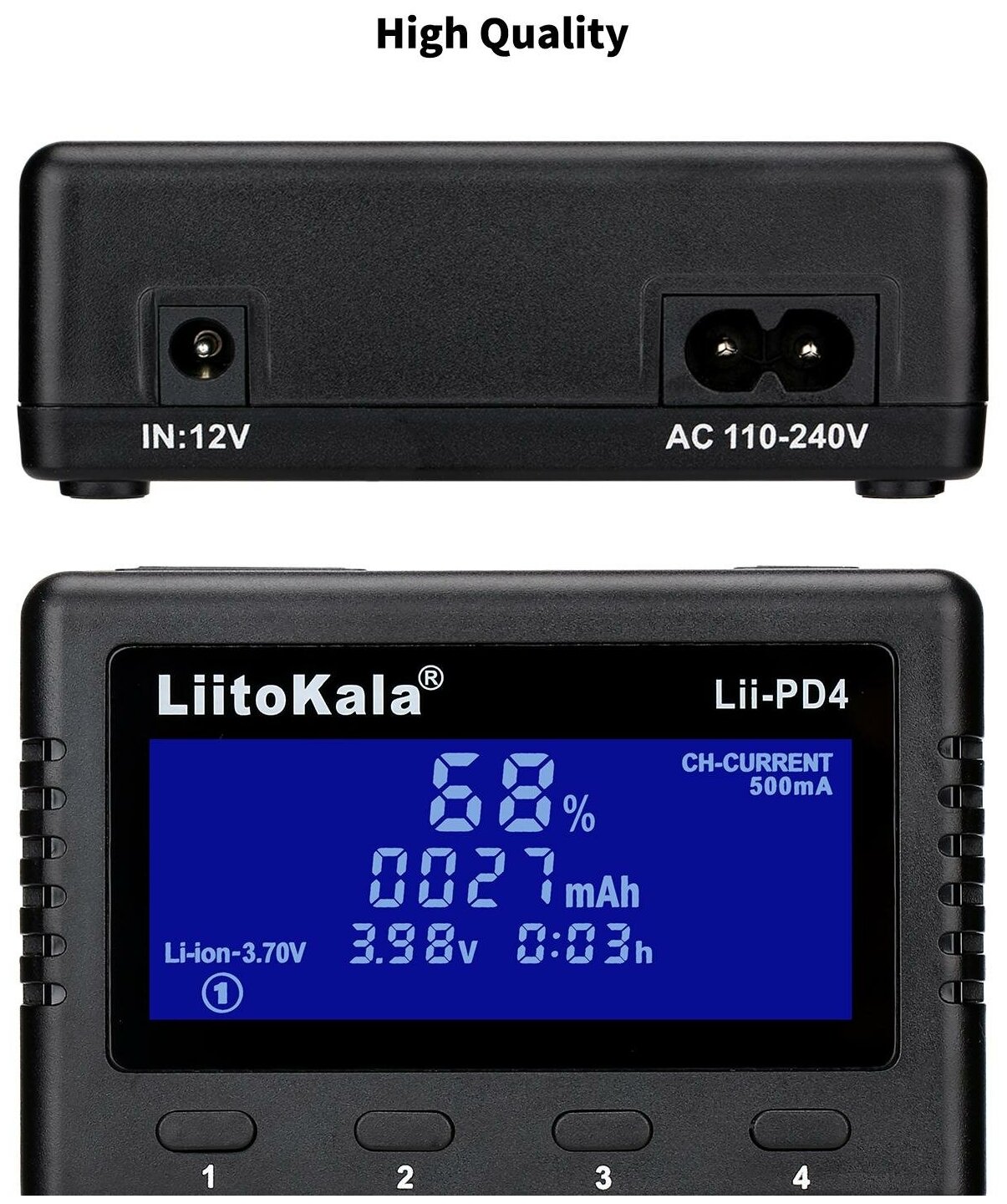 Умное Зарядное Устройство LiitoKala Lii-PD4 4 слота с LCD дисплеем Для Литий-ионного Аккумулятора 37 В 18650